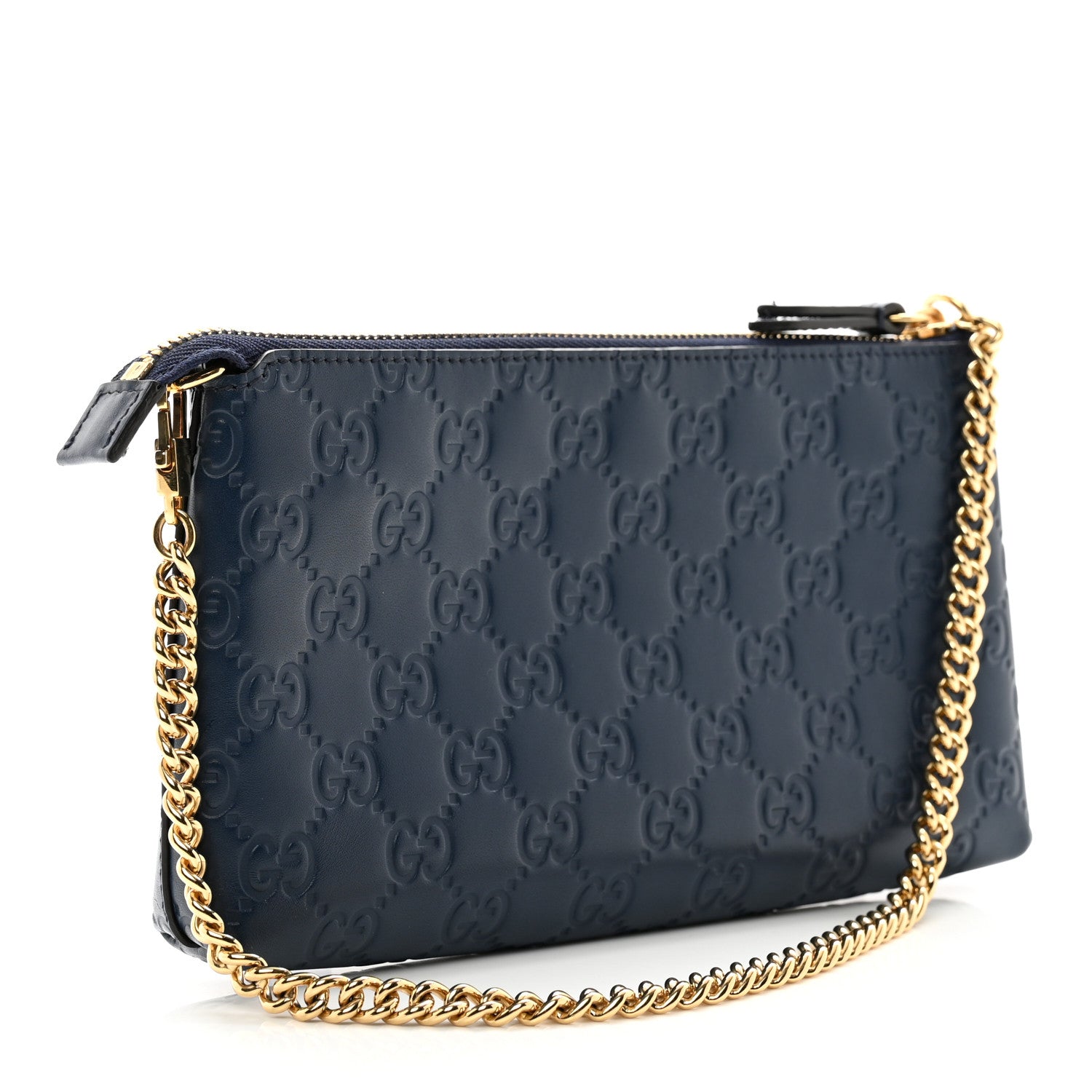 Gucci Guccissima Signature Wrist Wallet Blue Agata 3 of 8