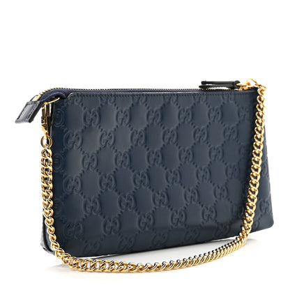 Gucci Guccissima Signature Wrist Wallet Blue Agata 3 of 8