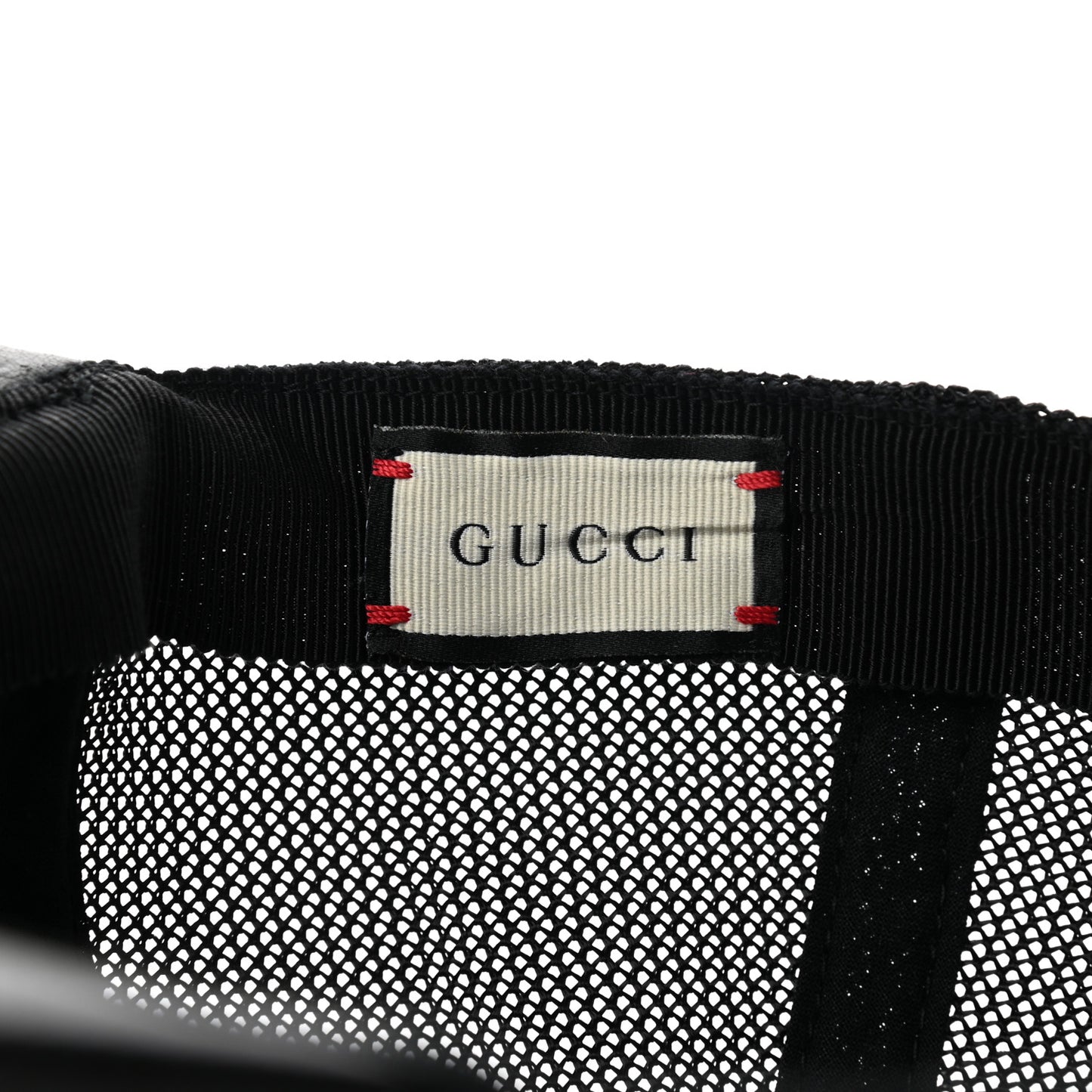 Grained Calfskin Logo Baseball Hat L Black