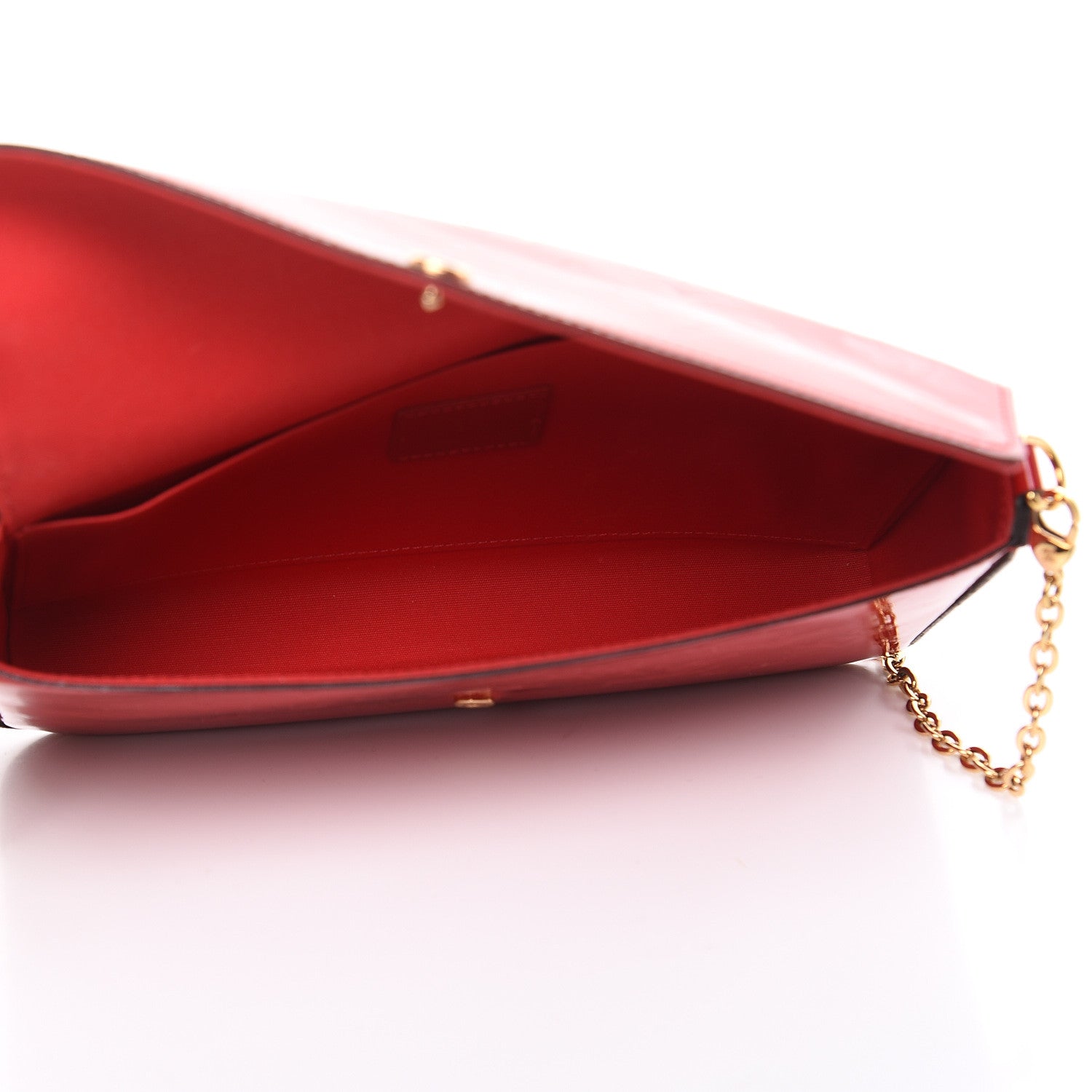 Louis Vuitton Vernis Felicie Pochette Chain Wallet Cherry 5 of 10