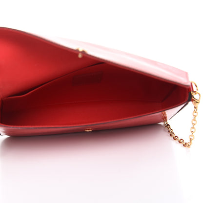 Louis Vuitton Vernis Felicie Pochette Chain Wallet Cherry 5 of 10