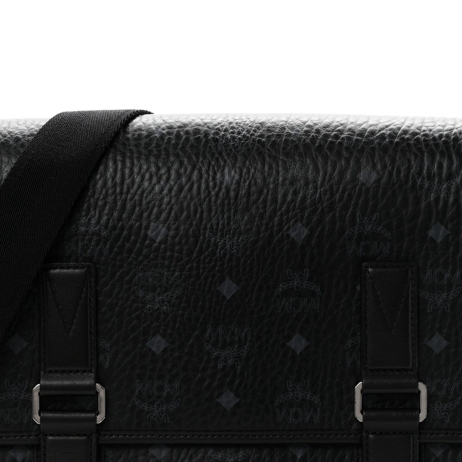 MCM Visetos Medium Aren Messenger Bag Black 8 of 10