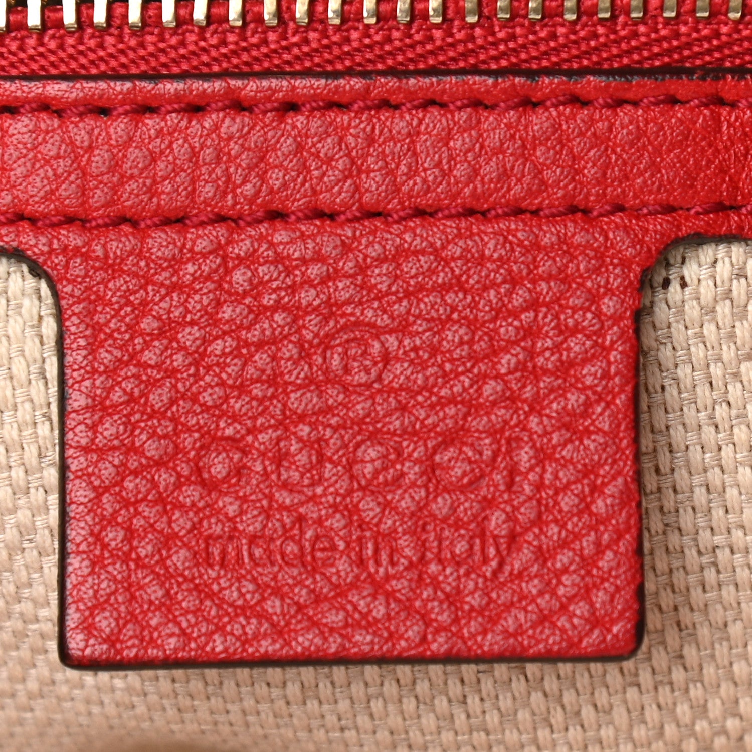 Gucci Pebbled Calfskin Medium Soho Chain Shoulder Bag Red 5 of 14