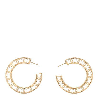 Chanel CC Hoop Earrings Gold 1 of 4
