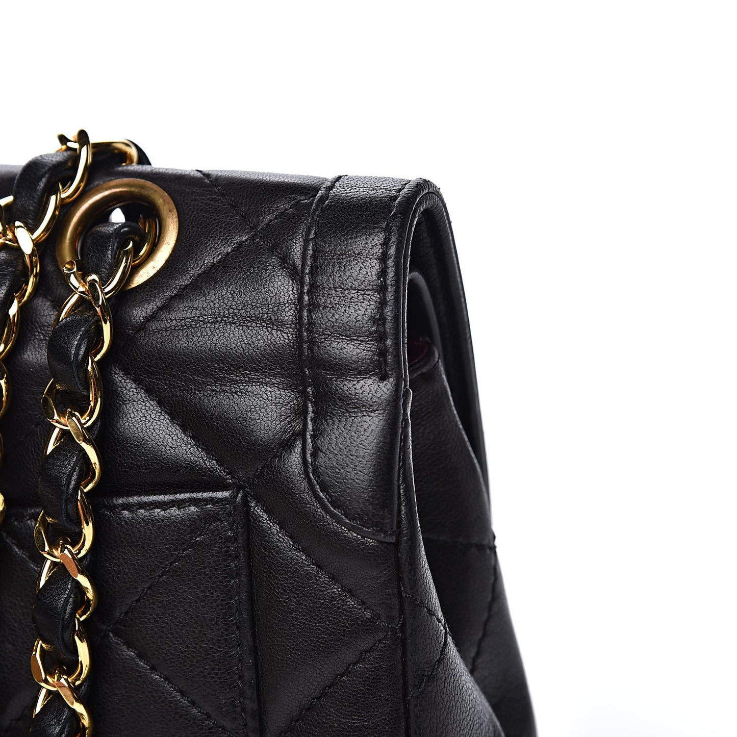 Lambskin Quilted Medium Double Flap Black