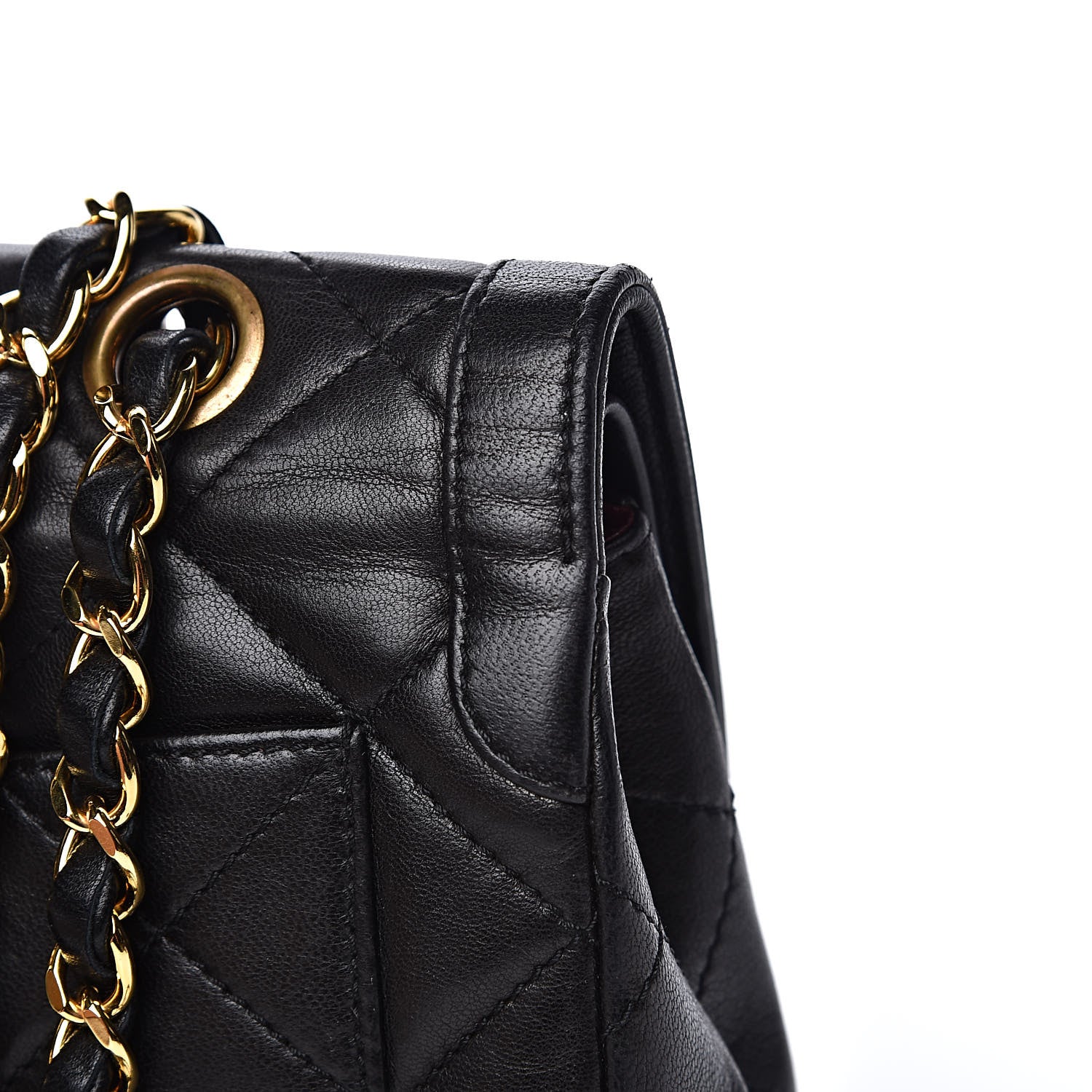 Chanel Lambskin Quilted Medium Double Flap Black 13 of 17