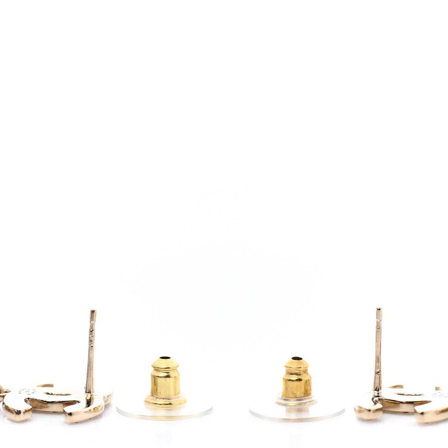 Chanel Crystal CC No 5 Drop Earrings Gold 3 of 5