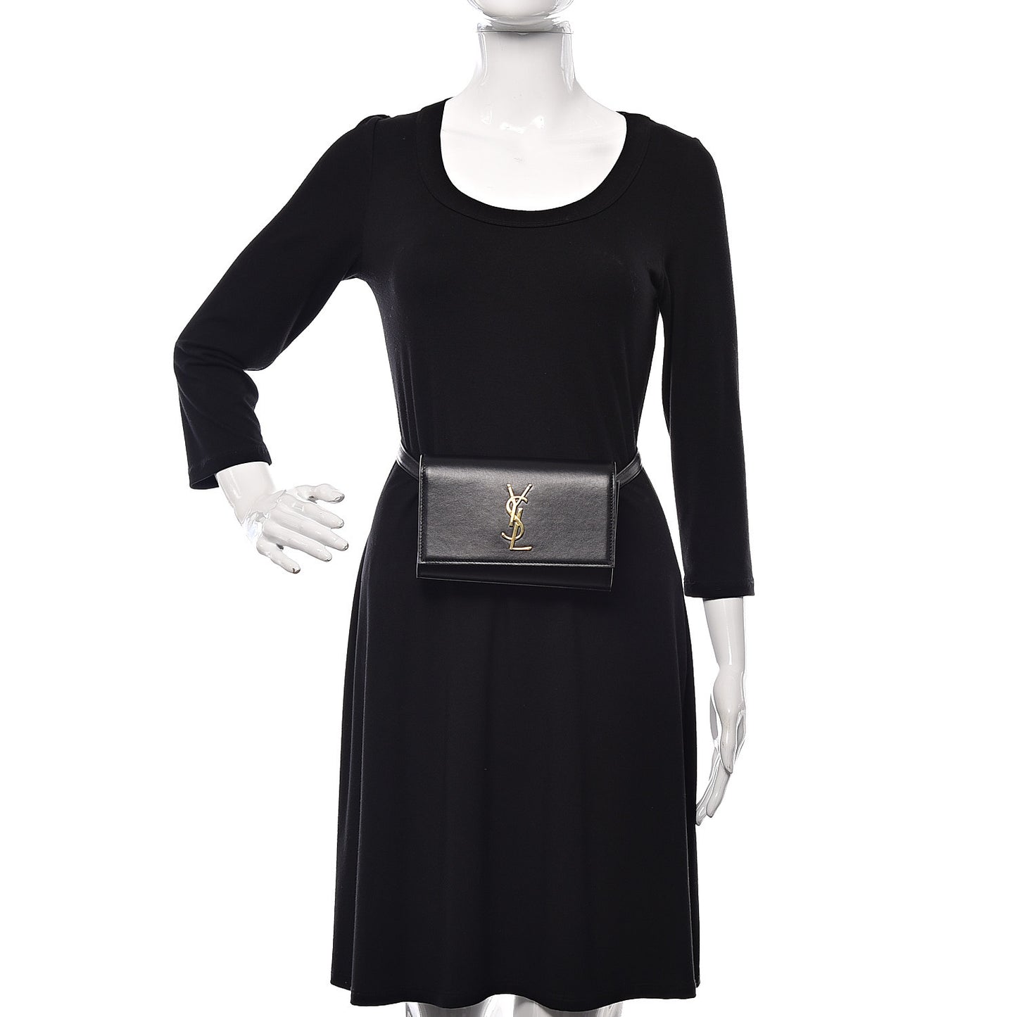 Smooth Calfskin Monogram Kate Belt Bag Black