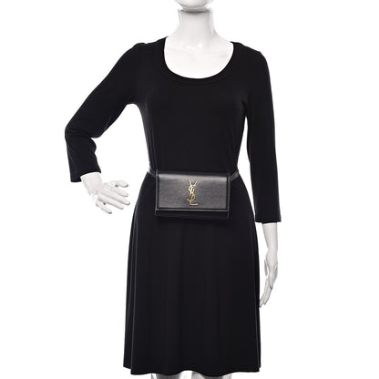 Saint Laurent Smooth Calfskin Monogram Kate Belt Bag Black 2 of 8