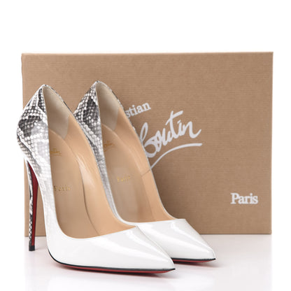 Christian Louboutin Patent Degrade Snakeskin Printed So Kate 120 Pumps 40 White Roccia 8 of 8