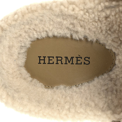 Hermes Suede Goatskin Woolskin Womens Chypre Sandals 36 Beige Albatre Ecru 8 of 9