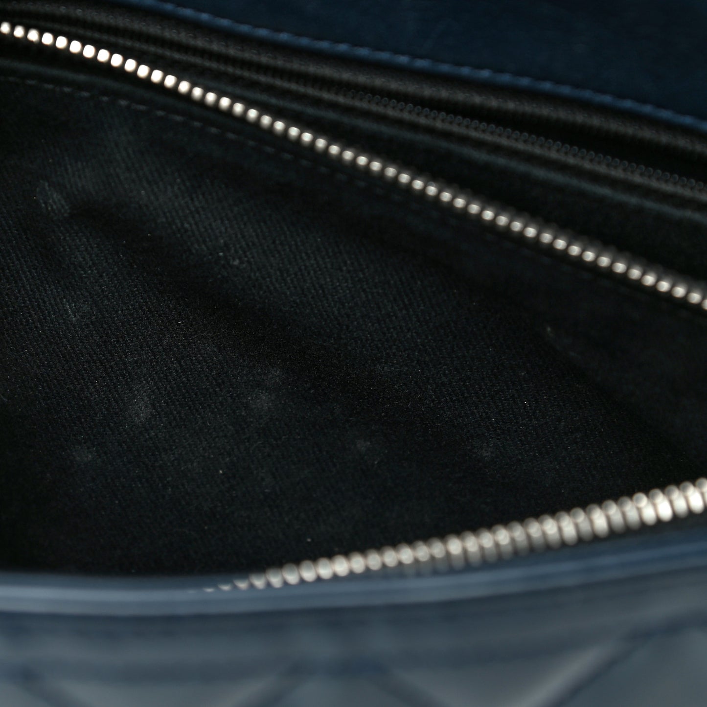 Patent Quilted Large Coco Shine Accordion Flap Dark Navy Blue