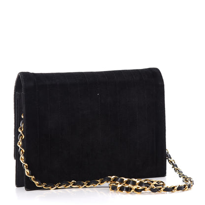 Chanel Velvet Vertical Horizontal Quilt Single Flap Black 3 of 14