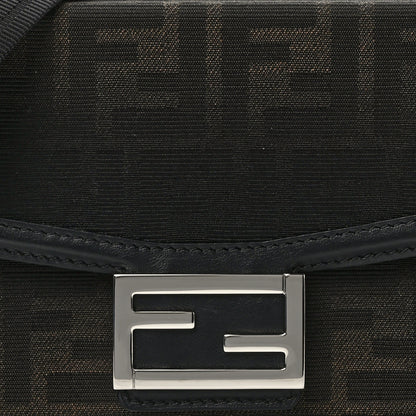 Fendi FF Eclissi Jacquard Vitello King Baguette Soft Trunk Tobacco Moro Black 7 of 12