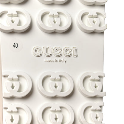 Gucci Soft Rubber Womens Interlocking G Platform 42mm Slide Sandals 40 Off White 14 of 18