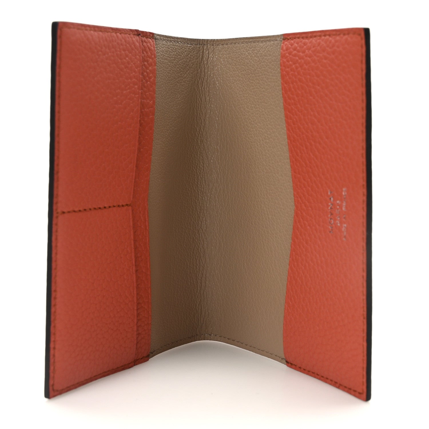 Moynat Taurillon Animal Print Passport Holder Orange 4 of 5