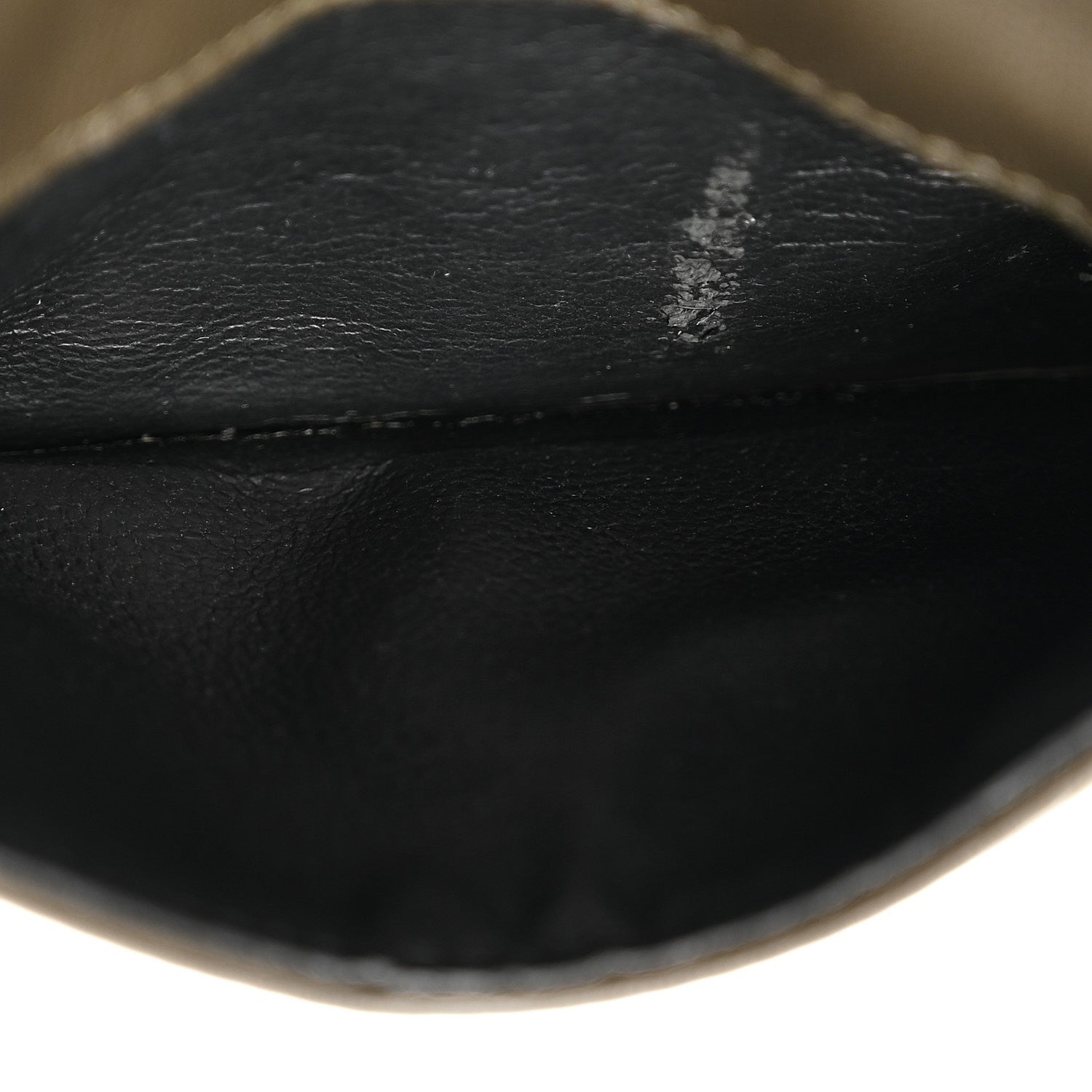 Saint Laurent Calfskin Matelasse Chevron Monogram Fragments Zippered Card Case Light Musk 5 of 8