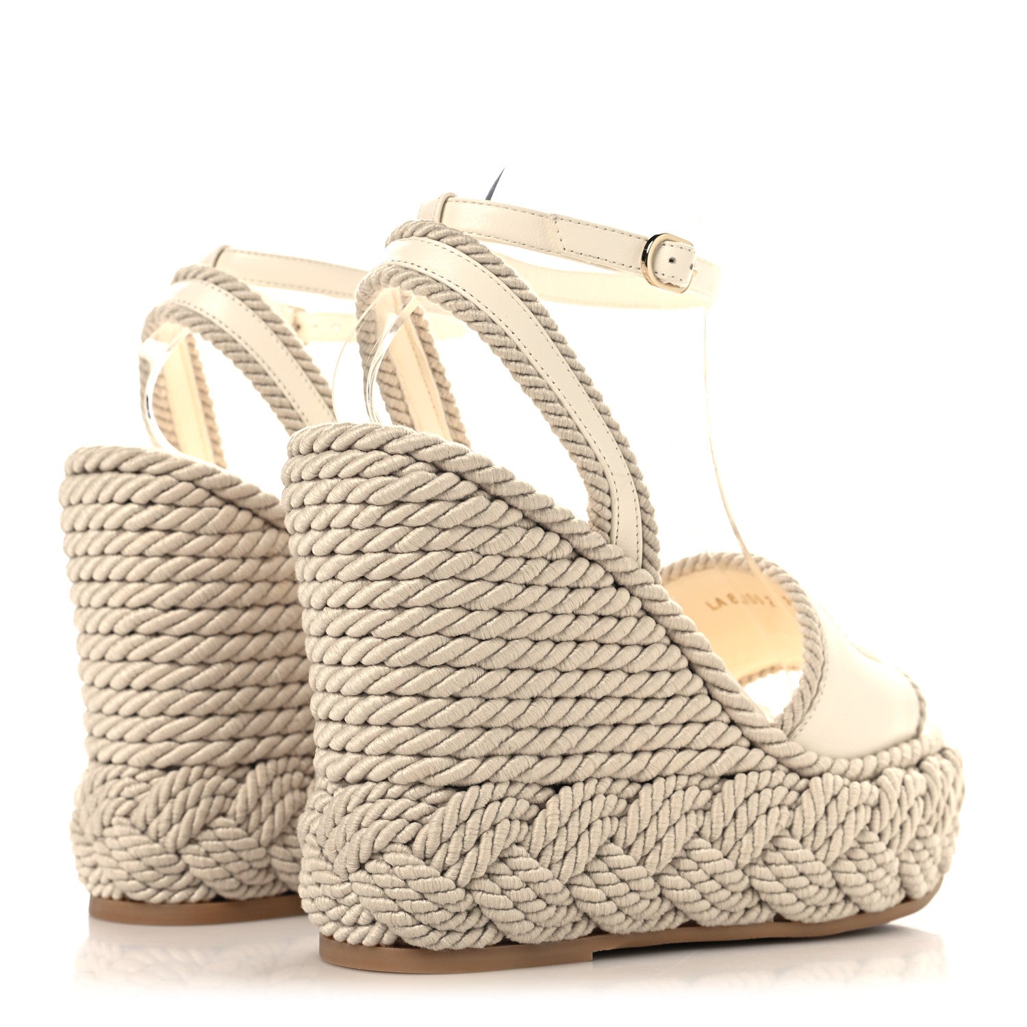 Valentino Garavani Nappa VLogo Torchon 130mm Platform Wedge Sandals 39 Ivory 5 of 9