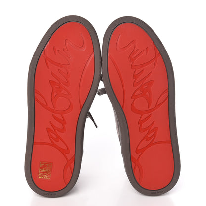 Christian Louboutin Calfskin Neoprene Veau Velours Mens Aurelien Flat Sneakers 39 Grey 5 of 9