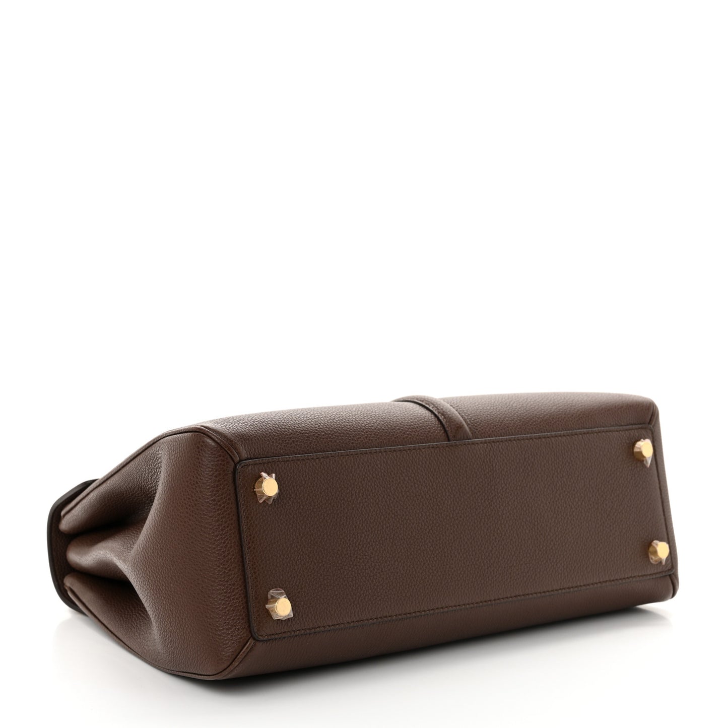 Grained Calfskin Medium 16 Top Handle Bag Brown