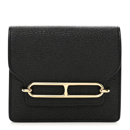 Hermes Chevre Mysore Roulis Slim Wallet Black 1 of 9
