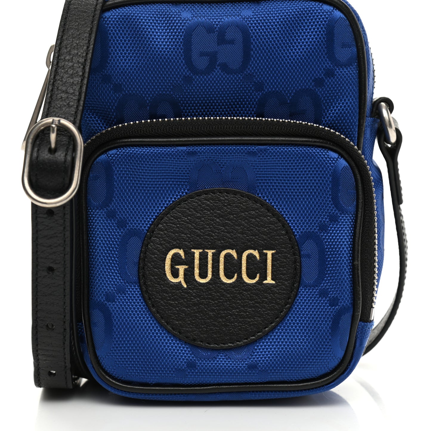 Econyl Nylon Monogram Off The Grid Shoulder Bag Guilted Blue Black