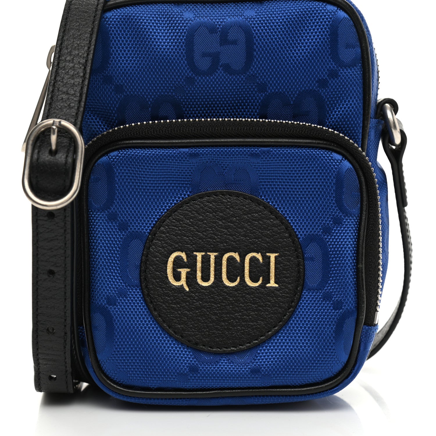 Gucci Econyl Nylon Monogram Off The Grid Shoulder Bag Guilted Blue Black 9 of 9