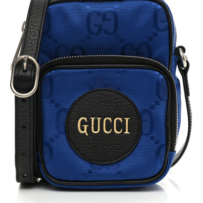 Gucci Econyl Nylon Monogram Off The Grid Shoulder Bag Guilted Blue Black 9 of 9