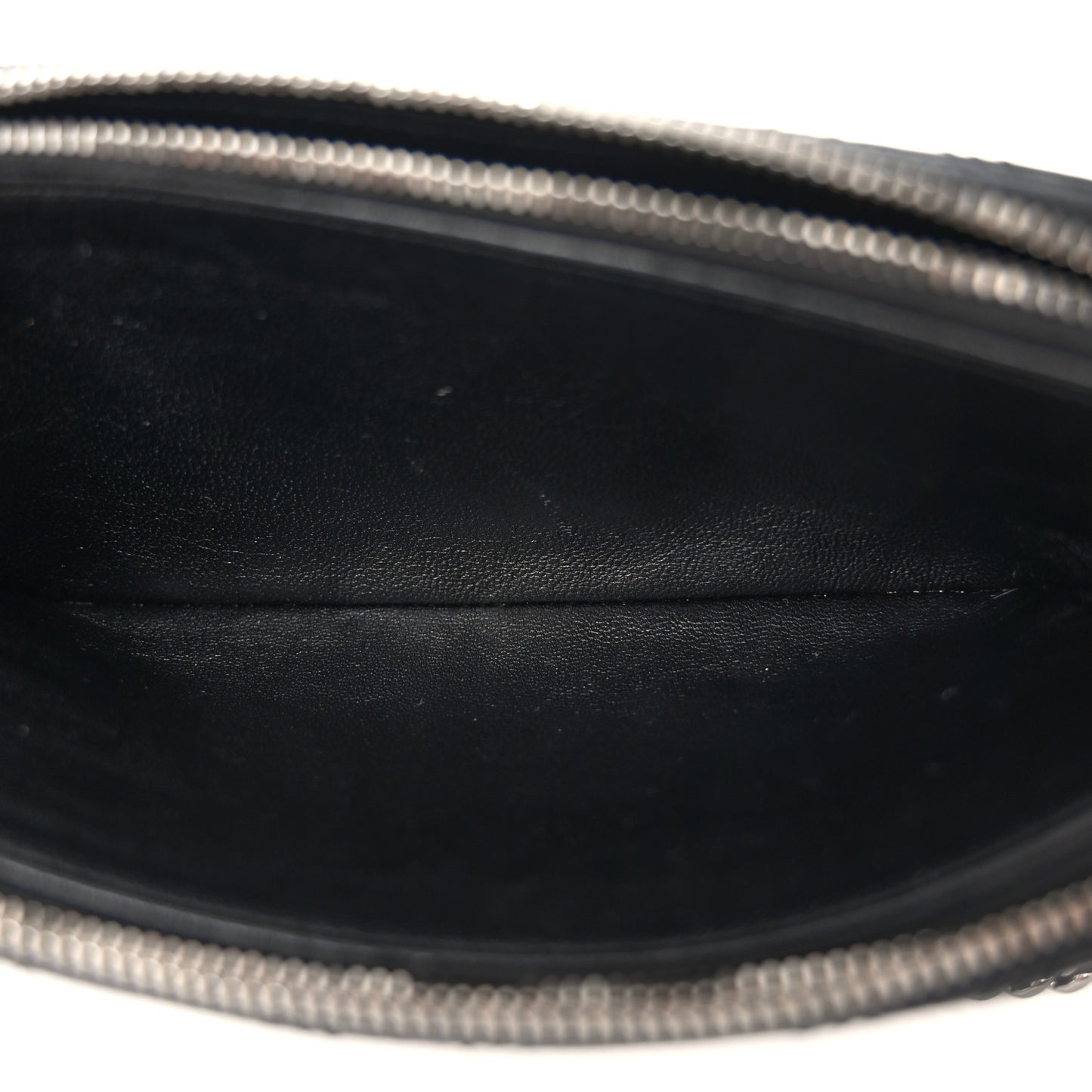 Grained Lambskin Quilted Mini Becky Double Zip Bag Black