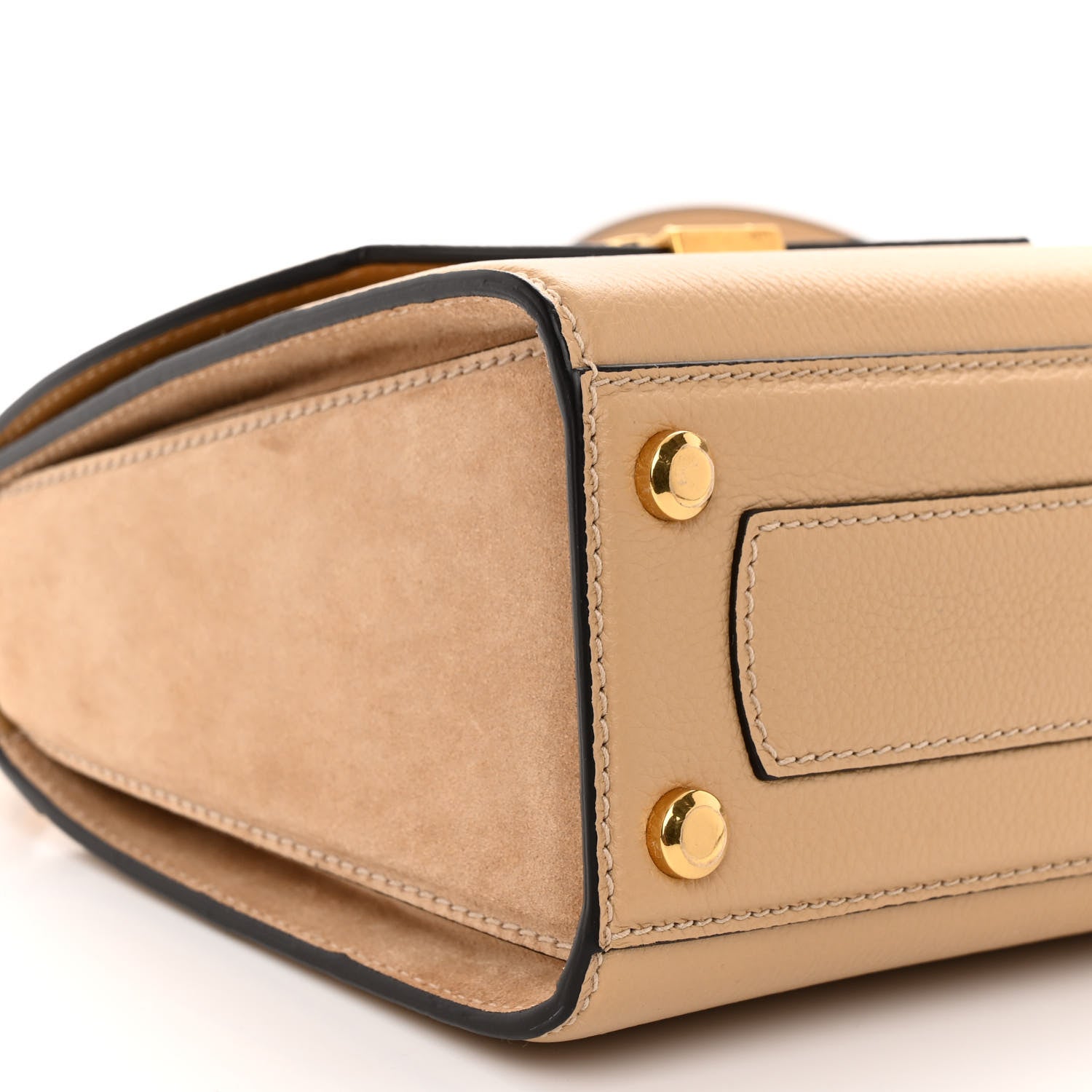 Salvatore Ferragamo Calfskin Suede Small Boxyz Beige 8 of 9