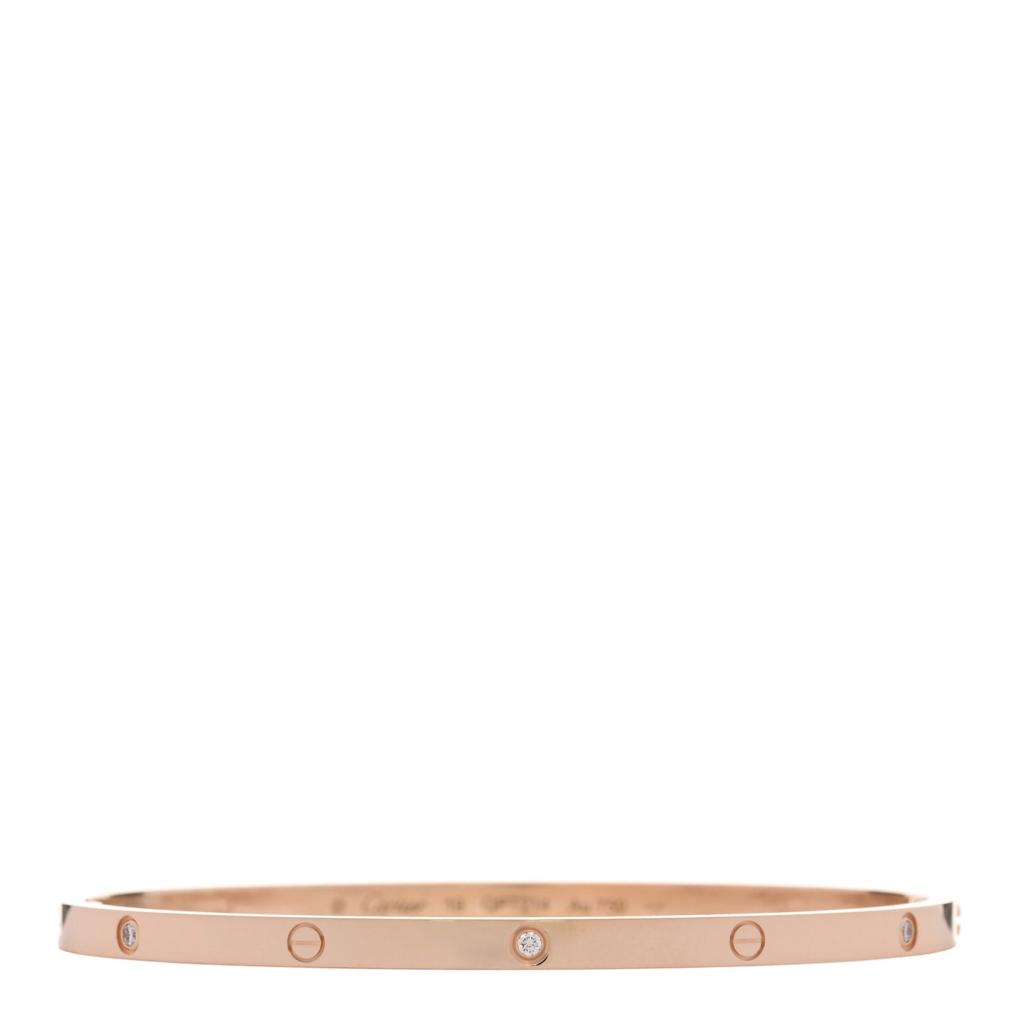 18K Pink Gold 6 Diamond Small LOVE Bracelet 19