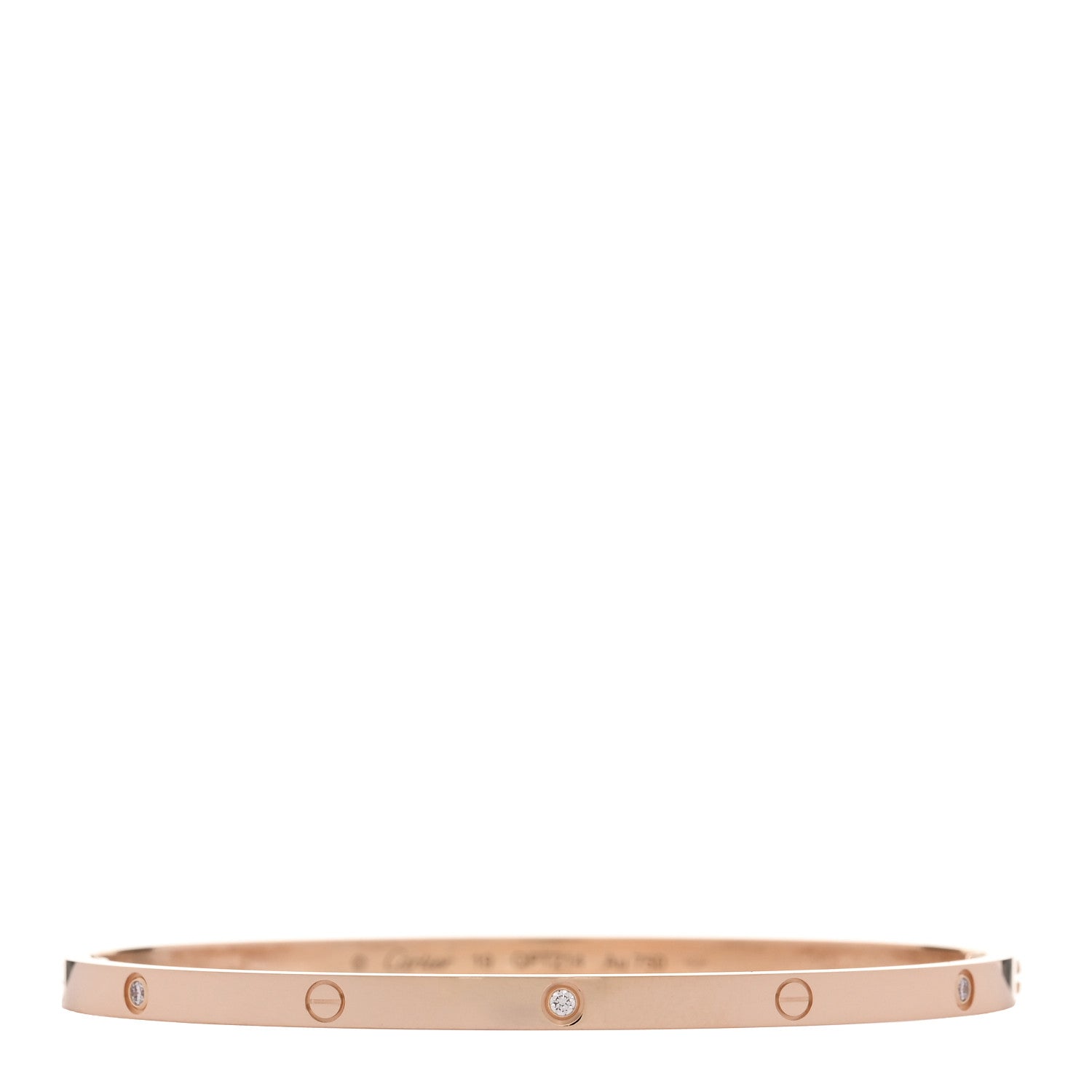 Cartier 18K Pink Gold 6 Diamond Small LOVE Bracelet 19 1 of 9