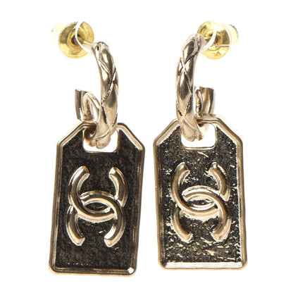Chanel CC Tag Drop Earrings Gold 1 of 5
