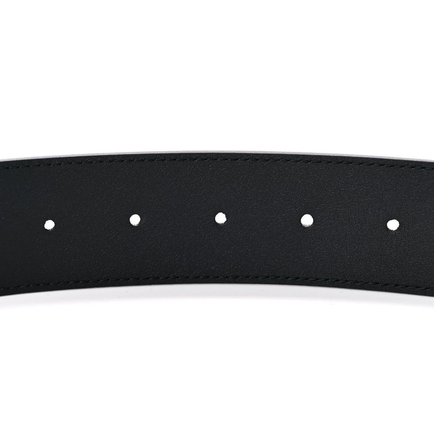 Moon Calfskin Pearl Double G 40mm Belt 80 32 Black Cream