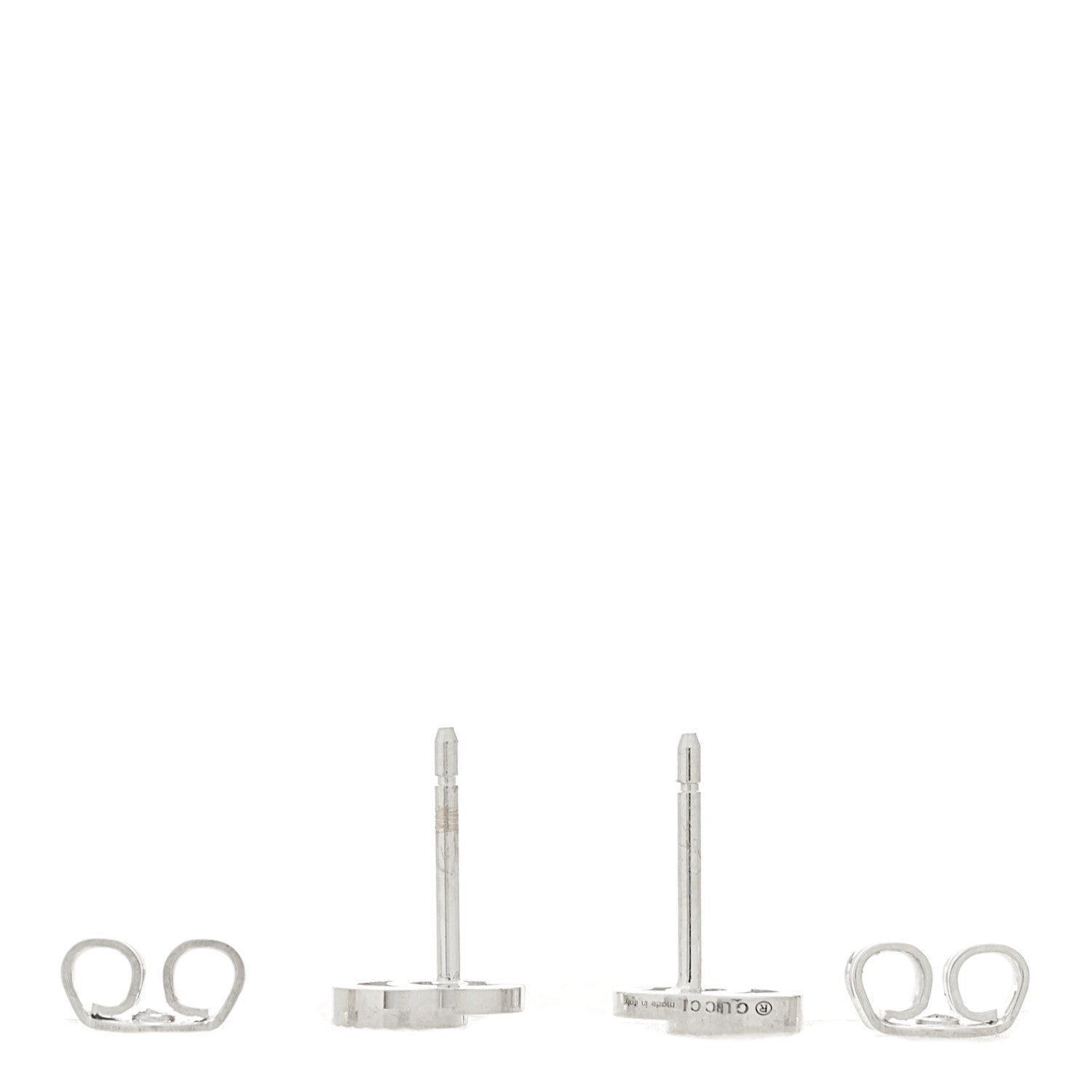 Gucci 18K White Gold Mini Running GG Stud Earrings 3 of 4