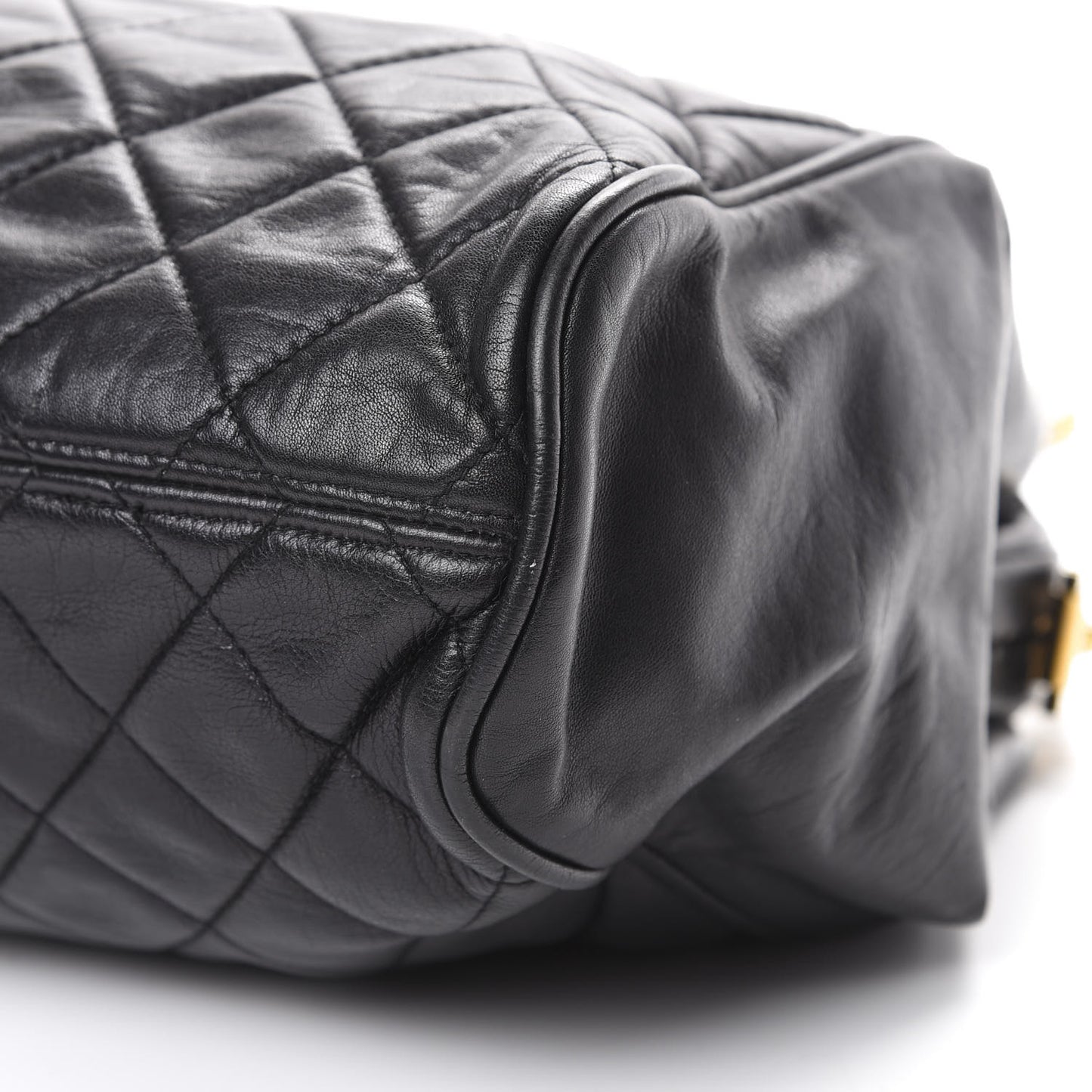 Lambskin Quilted Shoulder Bag Black