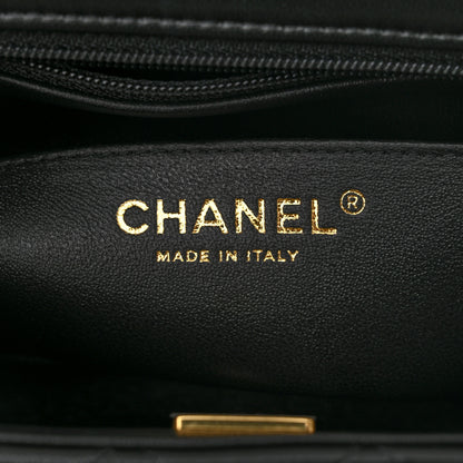 Chanel Lambskin Quilted Mini Top Handle Rectangular Flap Black 5 of 11