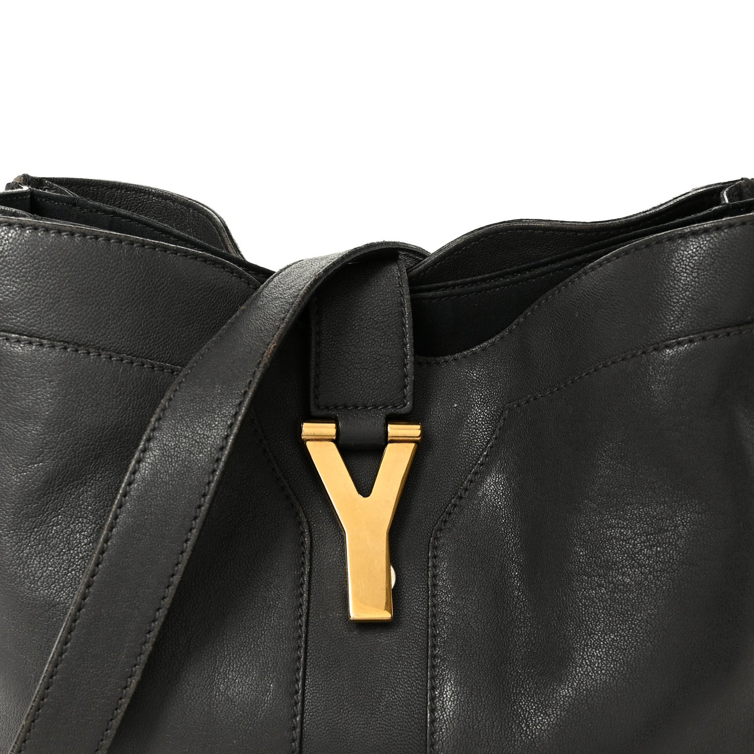 Saint Laurent Sheepskin Medium Chyc Shoulder Bag Grey 8 of 14