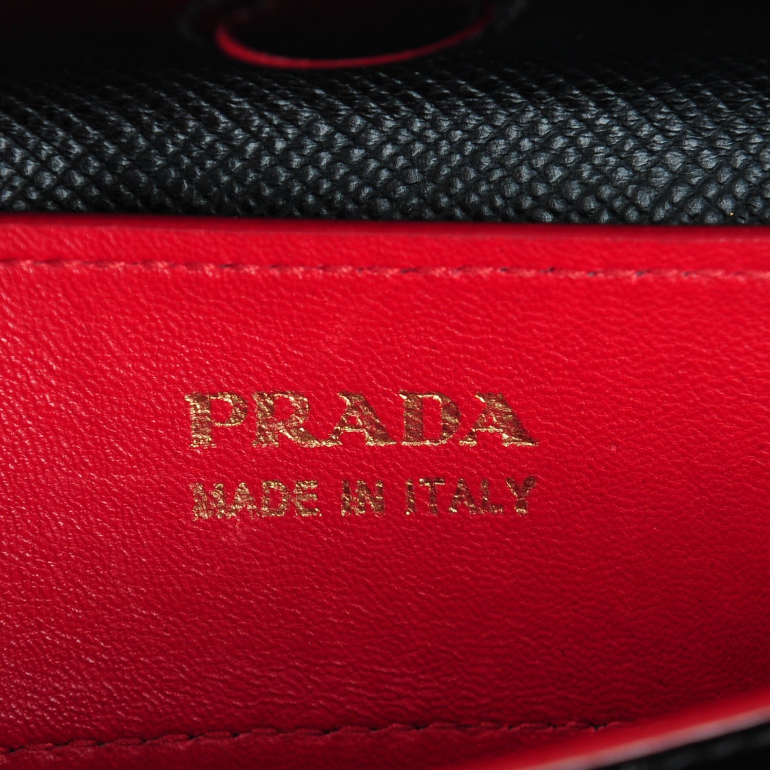 Prada Saffiano Cuir Large Double Bag Nero Black Ciliegia 6 of 10