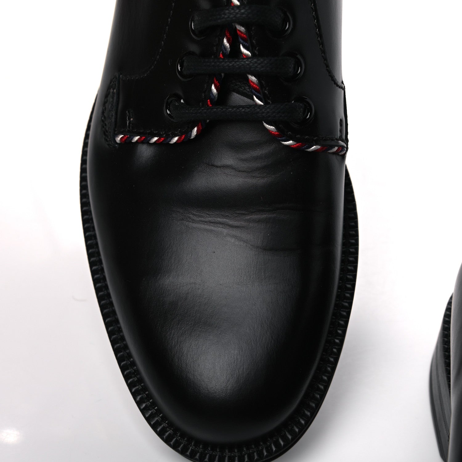 Gucci Calfskin Embroidered Mens Lace Up Derbys 5 Black 8 of 9