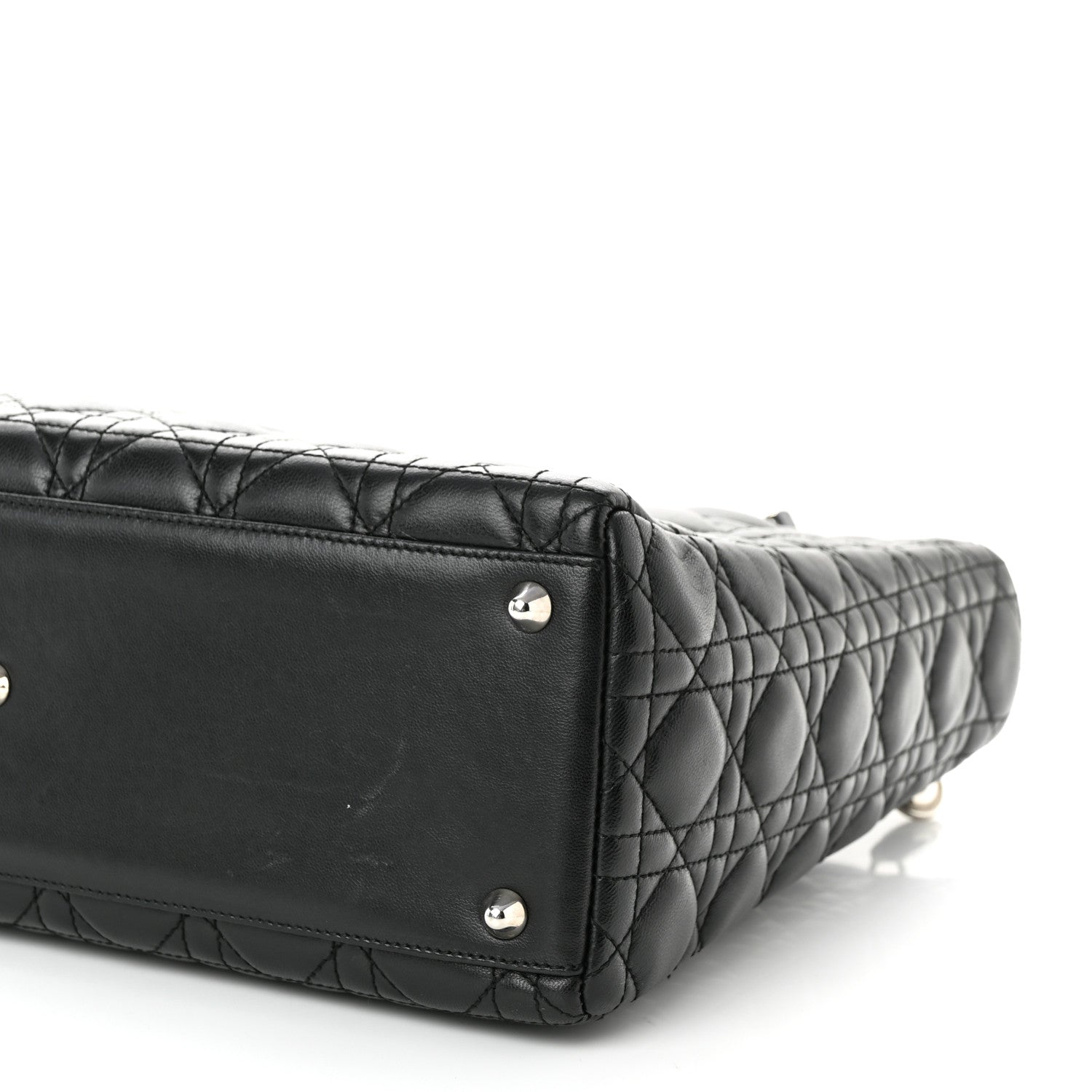 Christian Dior Lambskin Cannage Large Lady Dior Black 10 of 11