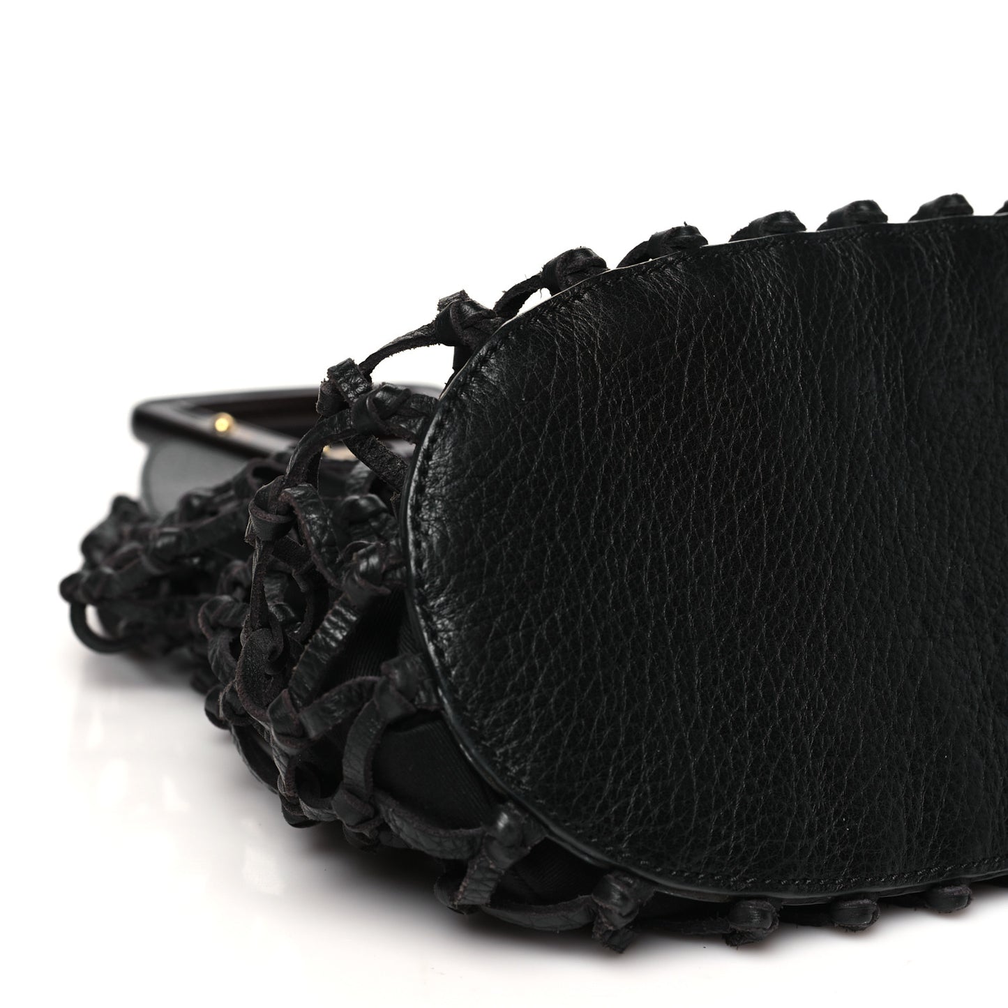 Calfskin Net Frame Tote Black