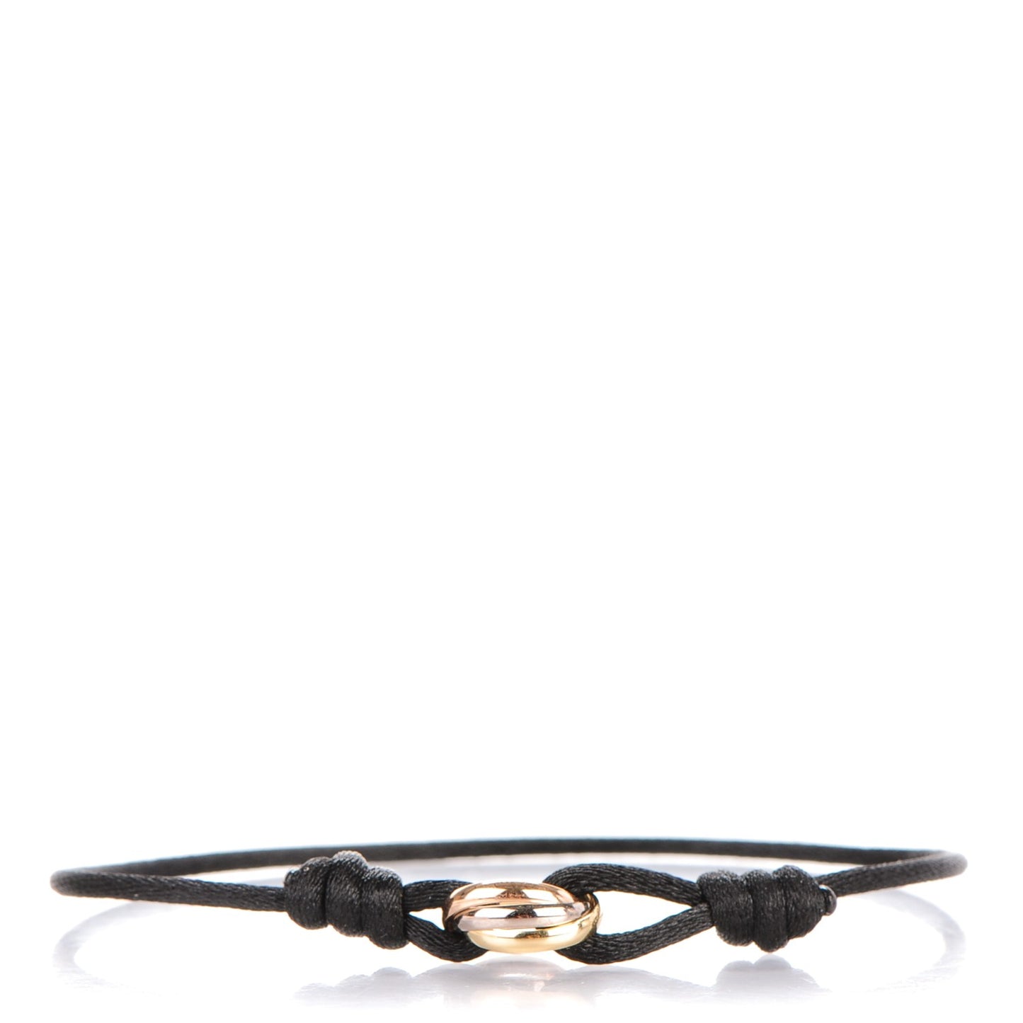 18K Pink Yellow White Gold Trinity Adjustable Cord Bracelet