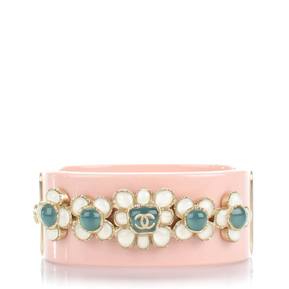 Chanel Resin Gripoix CC Cuff Pink 1 of 6