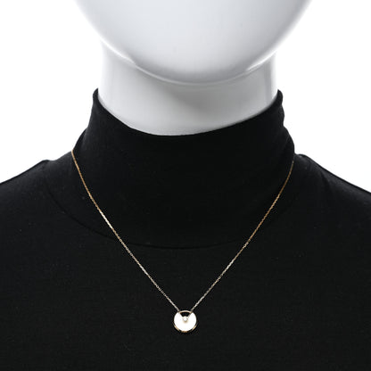 Cartier 18K Yellow Gold Diamond Mother of Pearl XS Amulette de Cartier Pendant Necklace 2 of 5
