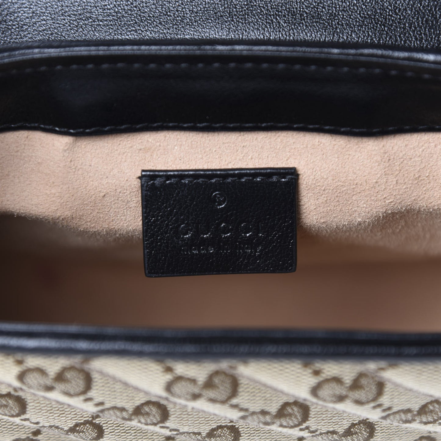 Monogram Azalea Calfskin Matelasse Diagonal Mini GG Marmont Top Handle Shoulder Bag Beige Ebony Black