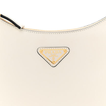 Prada Soft Calfskin Arque Shoulder Bag White 7 of 9
