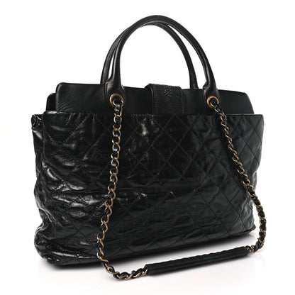 Chanel Glazed Calfskin Stingray Large Bindi CC Tote Black 3 of 11