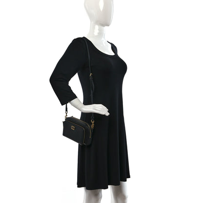 Christian Dior Grained Calfskin Caro Double Pouch Black 2 of 9