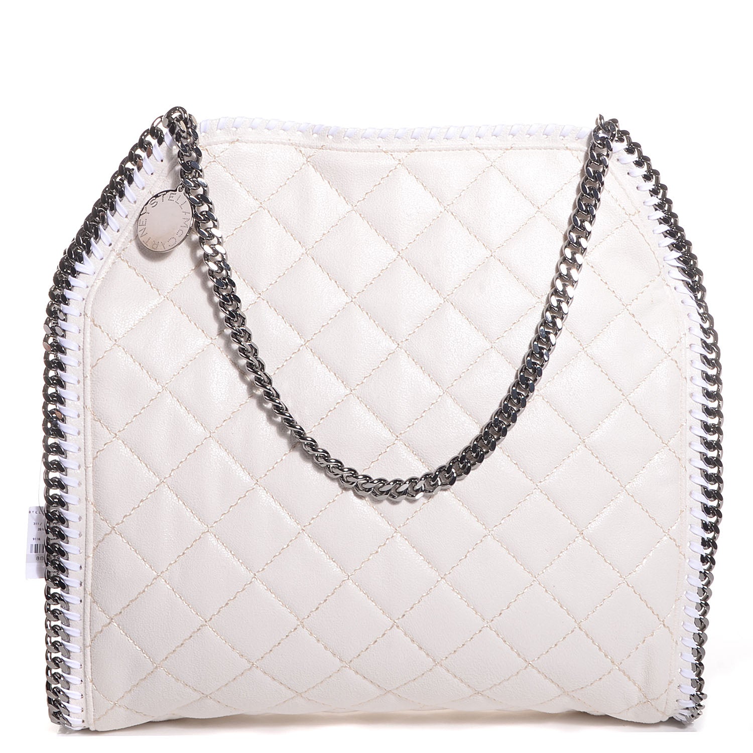 Stella McCartney Faux Leather Quilted Small Falabella Tote White 1 of 8